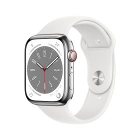 Apple Watch Series 8 OLED 45 mm Digitale 396 x 484 Pixel Touch screen 4G Argento Wi-Fi GPS (satellitare)