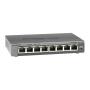 NETGEAR GS108E Switch 8 Port Gigabit Ethernet LAN Switch Plus (Managed Netzwerk Switch mit IGMP, QoS, VLAN, lüfterloses