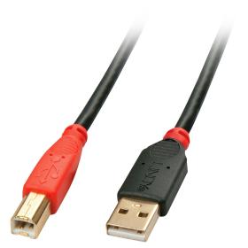 Lindy 42762 cavo USB 15 m USB 2.0 USB A USB B Nero, Rosso