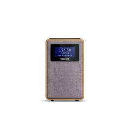 Philips TAR5005 10 radio Clock Digital Grey, Wood