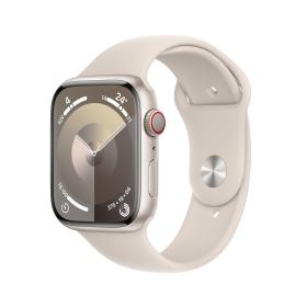 Apple Watch Series 9 GPS + Cellular 45mm Starlight Aluminium Case with Starlight Sport Band - M L