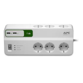 APC PM6U-GR limitador de tensión Blanco 6 salidas AC 230 V 2 m