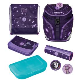 Herlitz SoftLight Plus Space Girl juego de mochila escolar Chica Poliéster Púrpura, Violeta