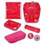Herlitz SoftLight Plus Stars&Strips juego de mochila escolar Chica Poliéster Rosa, Rojo
