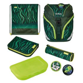 Herlitz SoftLight Plus Jungle school bag set Boy Polyester Green, Olive