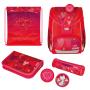 Herlitz UltraLight Plus Sweet Hearts juego de mochila escolar Chica Poliéster Rojo