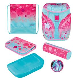 Herlitz SoftLight Plus GreenLine Pink Bubbles school bag set Girl Polyester Blue, Pink
