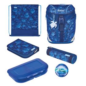 Herlitz SoftLight Plus GreenLine Deep Sea juego de mochila escolar Niño Poliéster Azul