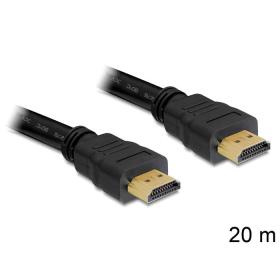 DeLOCK 20m, HDMI - HDMI câble HDMI HDMI Type A (Standard) Noir