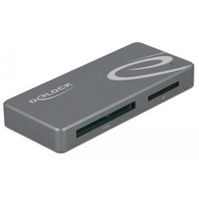 DeLOCK 91754 lecteur de carte mémoire USB 3.2 Gen 1 (3.1 Gen 1) Type-C Gris