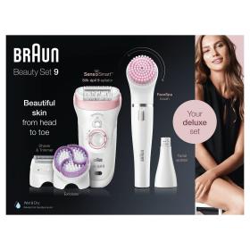 Braun Silk-épil 9 9-975 Beauty Set Epilatore Donna 6-In-1 Wet&Dry Senza Fili – Rasoio, Spazzola Esfoliante Corpo, Kit Pulizia