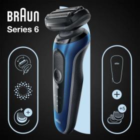 Braun Series 6 61-B1500s Máquina de afeitar de láminas Recortadora Azul