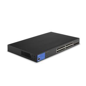 Linksys 24-Port Gigabit-Netzwerk-PoE+-Switch, 410 W, 4 10G-Uplink-SFP+-Steckplätze