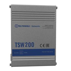 Teltonika TSW200 switch di rete Non gestito Gigabit Ethernet (10 100 1000) Supporto Power over Ethernet (PoE) Alluminio