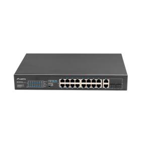 Lanberg RSFE-16P-2C-150 Netzwerk-Switch Unmanaged Gigabit Ethernet (10 100 1000) Power over Ethernet (PoE) 1U Schwarz