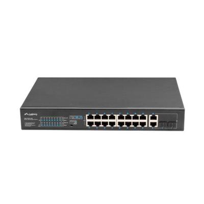 Lanberg RSFE-16P-2C-250 switch di rete Non gestito Gigabit Ethernet (10 100 1000) Supporto Power over Ethernet (PoE) 1U Nero