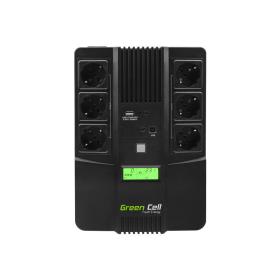 Green Cell AiO 800VA LCD alimentation d'énergie non interruptible Interactivité de ligne 0,8 kVA 480 W 6 sortie(s) CA