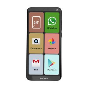 Brondi Amico Smartphone XL 15,2 cm (6") Dual-SIM Android 11 4G USB Typ-C 2 GB 16 GB 2500 mAh Schwarz