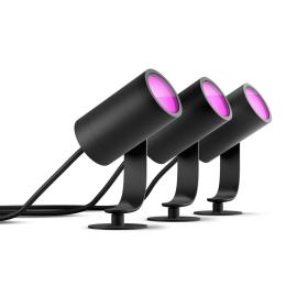 Philips Hue White and Color ambiance Lily Outdoor 3er-Pack Spot schwarz