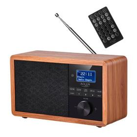 Adler AD 1184 Radio portable Numérique Noir, Bois