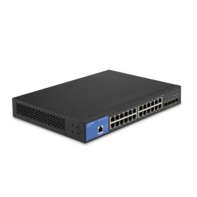 Linksys Switch de red administrado Gigabit de 24 puertos con 4 ranuras SFP+ 10G de subida