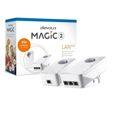Devolo Magic 2 LAN triple Starter Kit 2400 Mbit s Ethernet LAN Blanc 2 pièce(s)