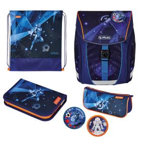 Herlitz FiloLight Plus Galaxy Game juego de mochila escolar Niño Poliéster Azul, Naranja