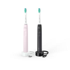 Philips 3100 series HX3675 15 2-pack sonic electric toothbrushes - black & pink