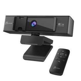j5create JVCU435 USB™ 4K Ultra HD Webcam with 5x Digital Zoom Remote Control, 3840 x 2160 Video Capture Resolution, Black and