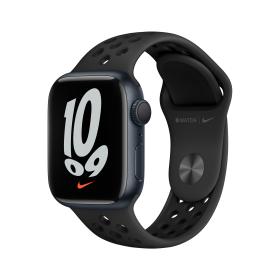 Apple Watch Nike Series 7 OLED 41 mm Numérique Écran tactile Noir Wifi GPS (satellite)