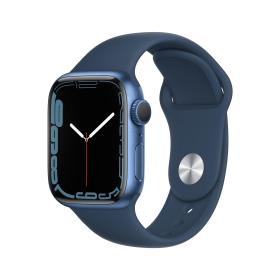 Apple Watch Series 7 OLED 41 mm Digital Touchscreen Blau WLAN GPS