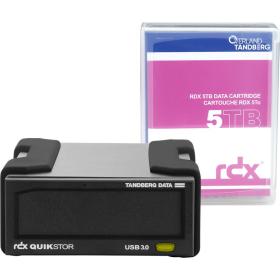 Overland-Tandberg RDX external drive kit with 5TB cartridge, black, USB3+