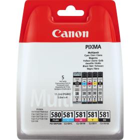 Canon PGI-580 CL-581 cartucho de tinta 5 pieza(s) Original Rendimiento estándar Negro, Cian, Magenta, Amarillo