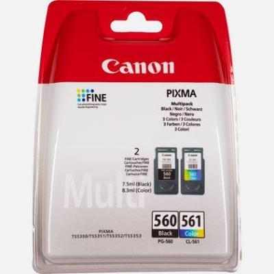 Canon PG-560   CL-561 cartouche d'encre 2 pièce(s) Original Rendement standard Noir, Cyan, Magenta, Jaune