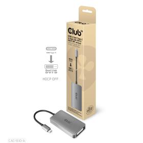 CLUB3D CAC-1510-A adaptador de cable de vídeo 0,25 m USB Tipo C DVI Gris