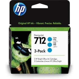 HP 712 3er-Pack Cyan DesignJet Druckerpatronen, 29 ml