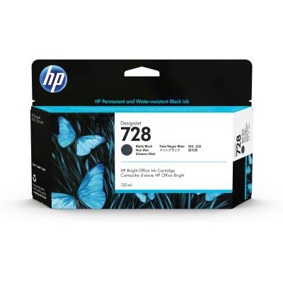 HP 728 130-ml Matte Black DesignJet Ink Cartridge cartouche d'encre 1 pièce(s) Original Rendement standard Noir mat
