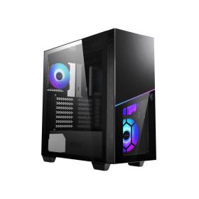 MSI MPG SEKIRA 100R 'S100R' Mid Tower Gaming Computer Case 'Black, 4x 120mm ARGB, Mystic Light Sync, 8 Channel ARGB Hub, USB