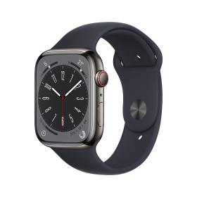 Apple Watch Series 8 OLED 45 mm Numérique 396 x 484 pixels Écran tactile 4G Graphite Wifi GPS (satellite)