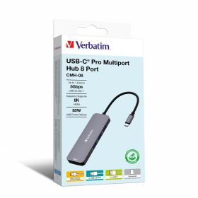 Verbatim CMH-08 USB Type-C 5000 Mbit s Argent