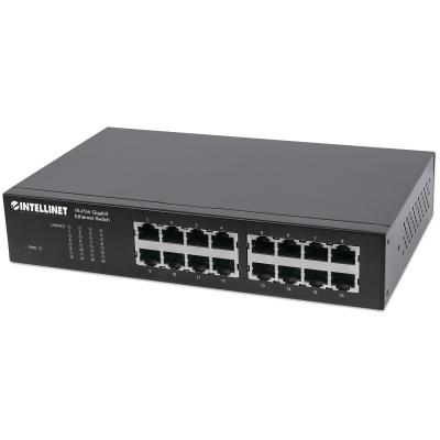 Intellinet 16-Port Gigabit Ethernet Switch, 16-Port RJ45 10 100 1000 Mbps, IEEE 802.3az Energy Efficient Ethernet, Desktop, 19"
