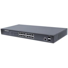 Intellinet 16-Port Gigabit Ethernet PoE+ Web-Managed Switch mit 2 SFP-Ports, IEEE 802.3at af Power over Ethernet