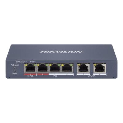 Hikvision DS-3E1106HP-EI switch di rete Gestito Fast Ethernet (10 100) Supporto Power over Ethernet (PoE) Grigio