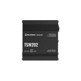 Teltonika TSW202 Managed L2 Gigabit Ethernet (10 100 1000) Power over Ethernet (PoE) Aluminium, Blue