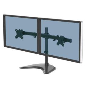 Fellowes Seasa Dual Monitor Arm - Freestanding Monitor Mount for 8KG 27 inch Screens - Ergonomic Adjustable Monitor Arm - Tilt
