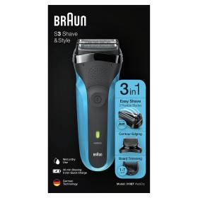 Braun Series 3 310BT Máquina de afeitar de láminas Recortadora Negro, Azul