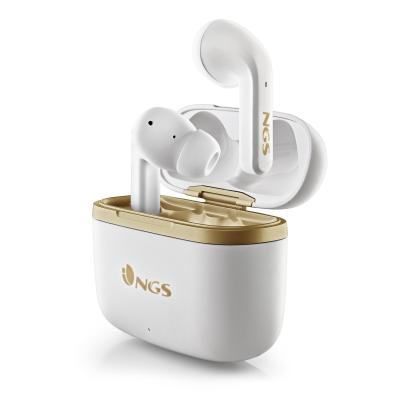 NGS ARTICA TROPHY Cuffie Wireless In-ear Musica e Chiamate USB tipo-C Bluetooth Oro, Bianco