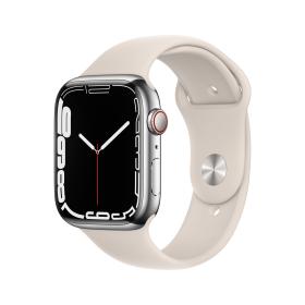 Apple Watch Series 7 OLED 45 mm Digitale Touch screen 4G Argento Wi-Fi GPS (satellitare)