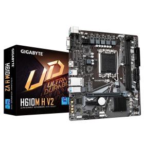 Gigabyte H610M H V2 Motherboard - Supports Intel Core 14th CPUs, 4+1+1 Hybrid Digital VRM, up to 5600MHz DDR5, 1xPCIe 3.0 M.2,