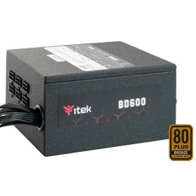 itek BD600 Netzteil 600 W 24-pin ATX ATX Schwarz
